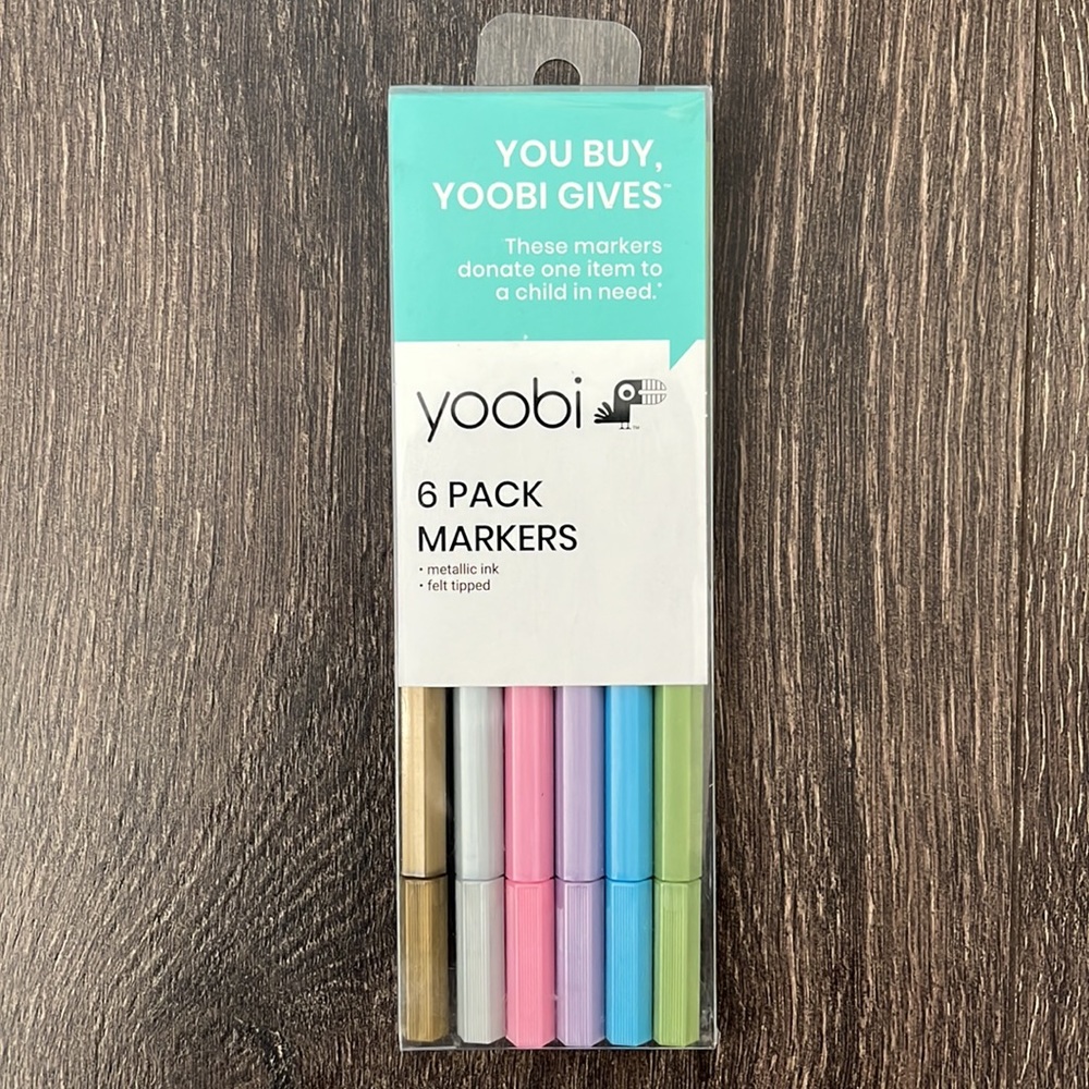 Yoobi NWT Metallic Brush Markers